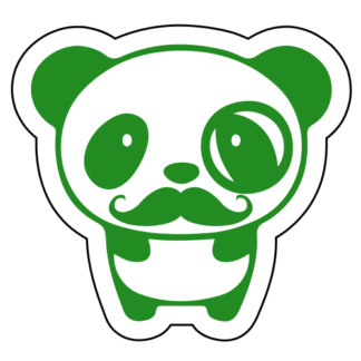 Mr. Panda Moustache Sticker (Green)